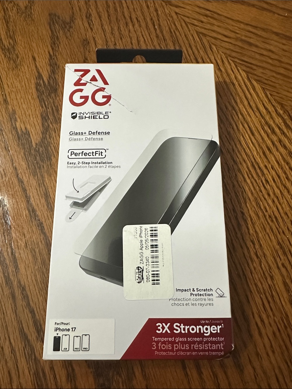 New in minor damaged packaging Zagg Defense Screen Protector for iPhone 17